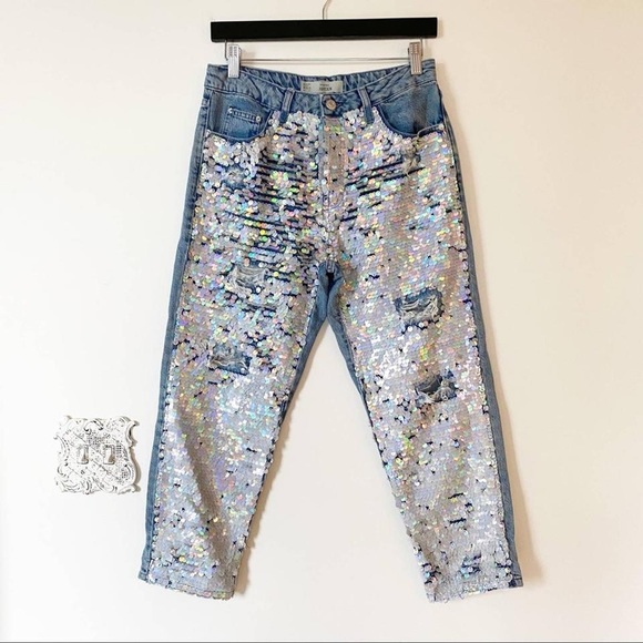 - Hayden Distressed Sequin Boyfriend jeans - Picture 3 of 6
